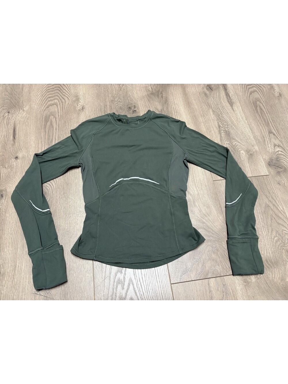 Lululemon Rulu Reflective Running Long Sleeve Size 2 Smoked Spruce SKSR 63140